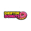 Driftin Donuts vinyl sticker featuring a pink sprinkled donut inspired by drift and JDM car culture.
