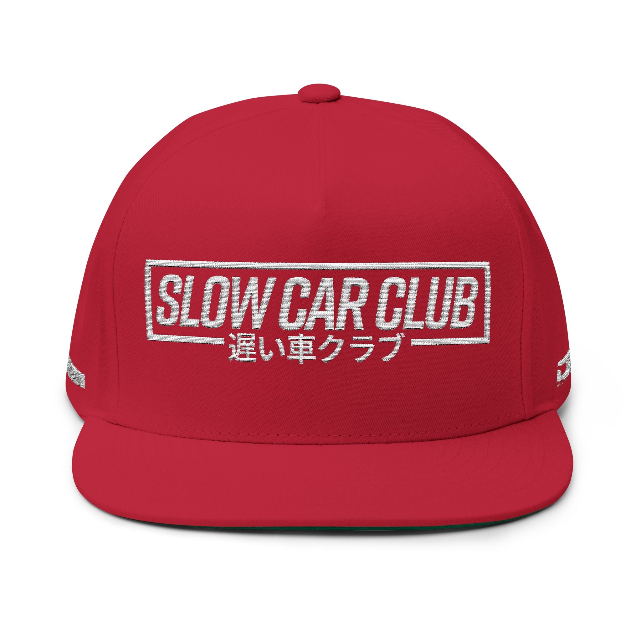 Slow Car Club Embroidered Flat Bill Cap | Japanese Streetwear Racing Hat