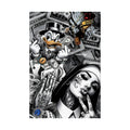 Chicano Street Art Collage Satin Poster | Nun & Duck Money Wall Art | 24x36