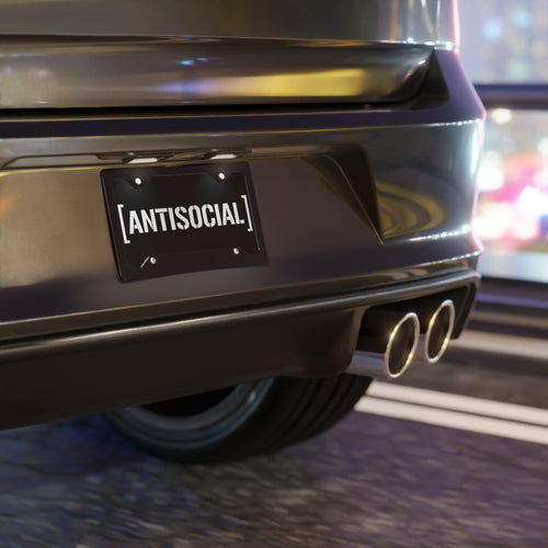 ANTISOCIAL Vanity Plate | Black & White Custom License Plate