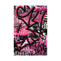 Graffiti Art Satin Poster — Pink Urban Street Mural Print (210gsm)
