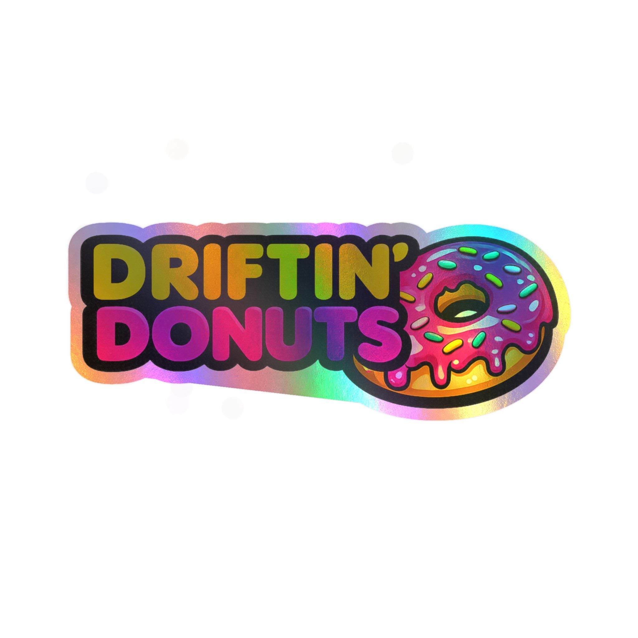 Driftin Donuts vinyl sticker featuring a pink sprinkled donut inspired by drift and JDM car culture.