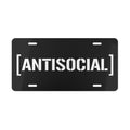 ANTISOCIAL Vanity Plate | Black & White Custom License Plate