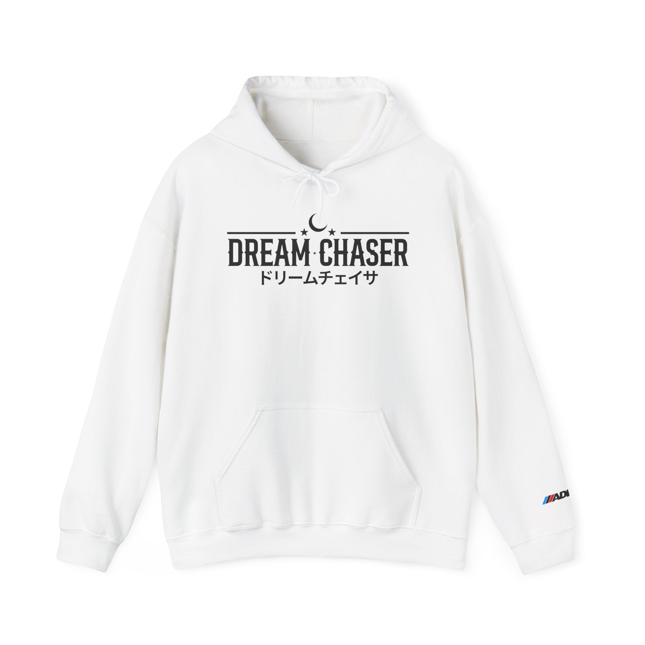 Dream Chaser Hoodie | Minimal Moon Graphic with Japanese Text