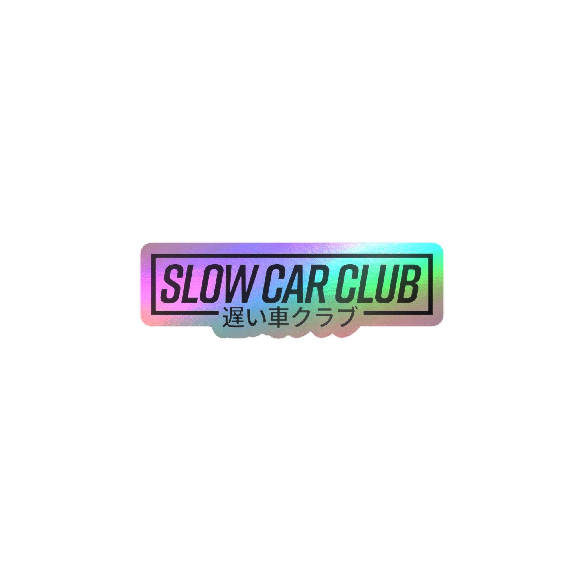 Slow Car Club vinyl sticker featuring a minimalist JDM-inspired design for cars, laptops, windows, and toolboxes.