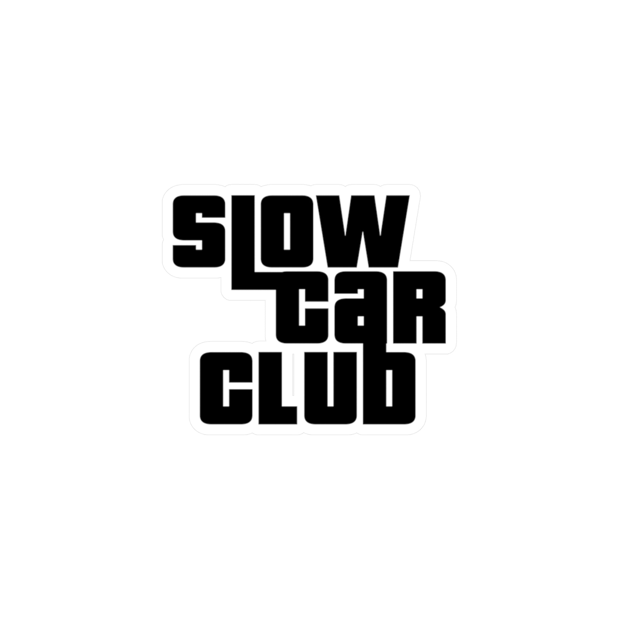 Slow Car Club Vinyl Sticker — Kiss-Cut Decal for Cars, Laptops & Windows