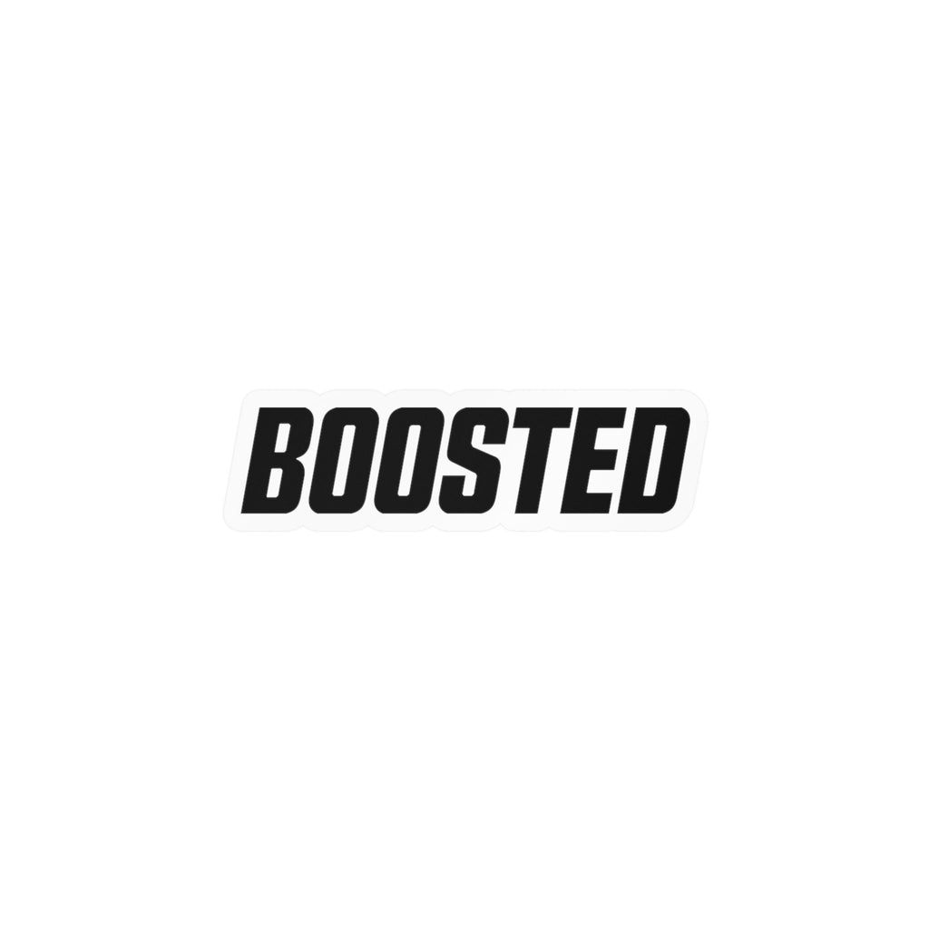 Boosted vinyl sticker for cars, laptops, toolboxes, and other smooth surfaces.