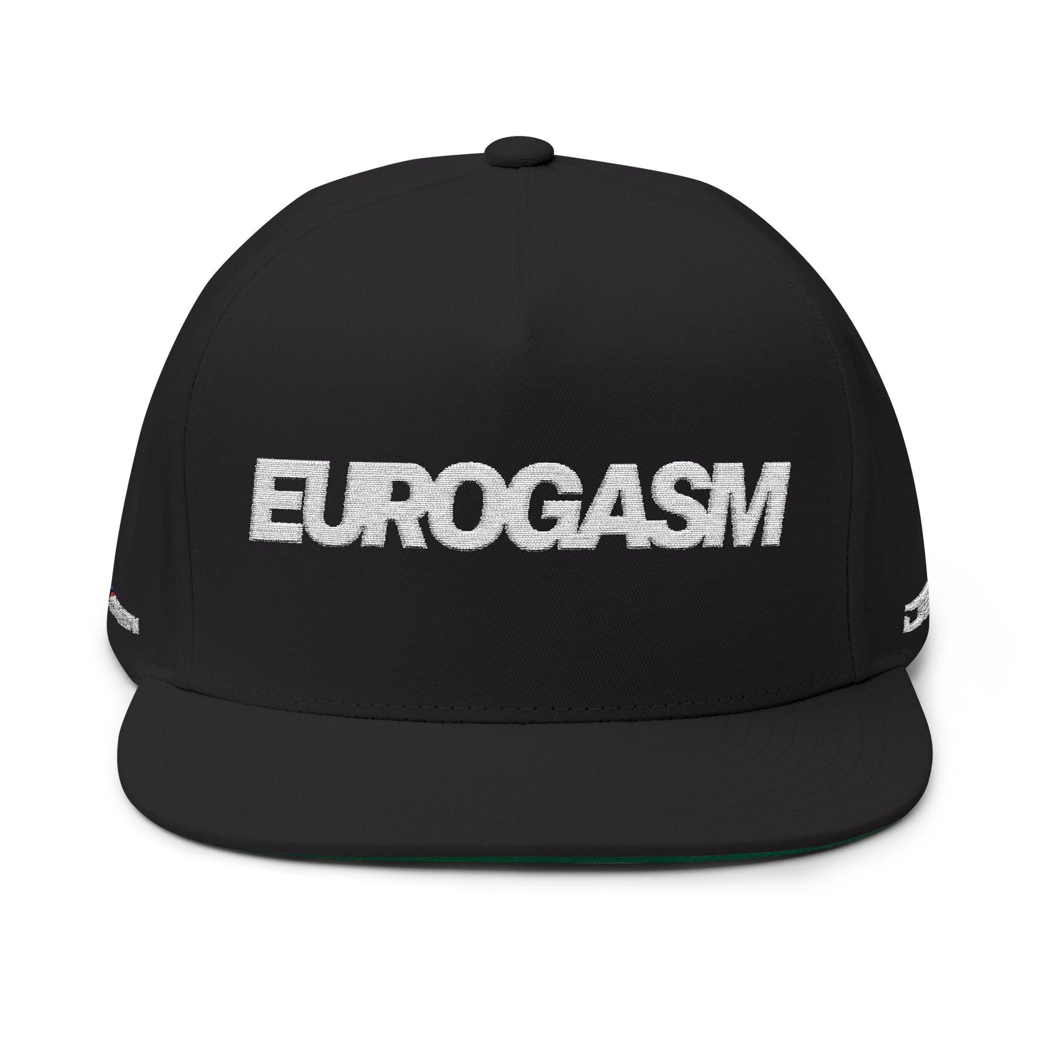 Eurogasm Embroidered Flat Bill Cap — Bold European Pride Snapback