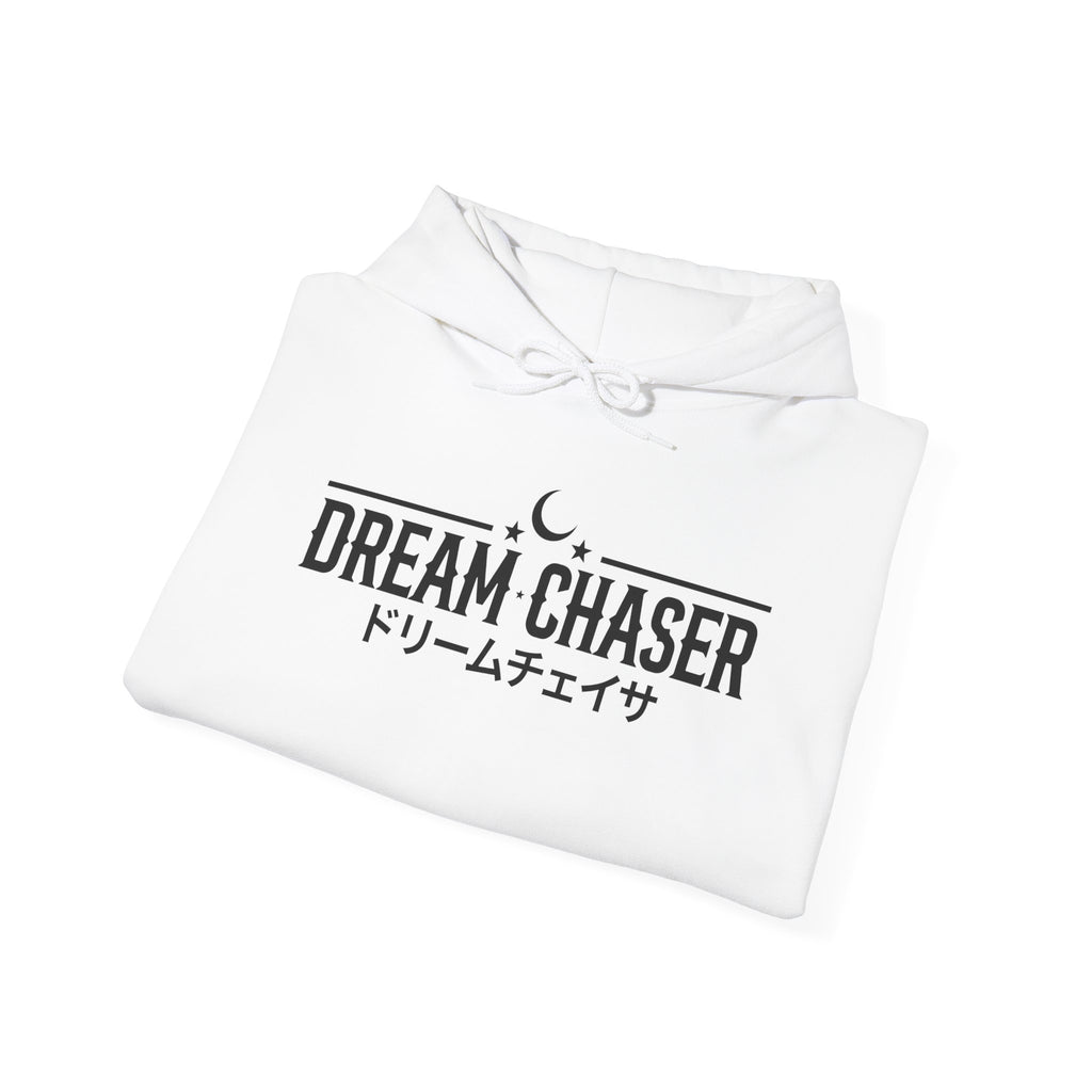 Dream Chaser Hoodie | Minimal Moon Graphic with Japanese Text