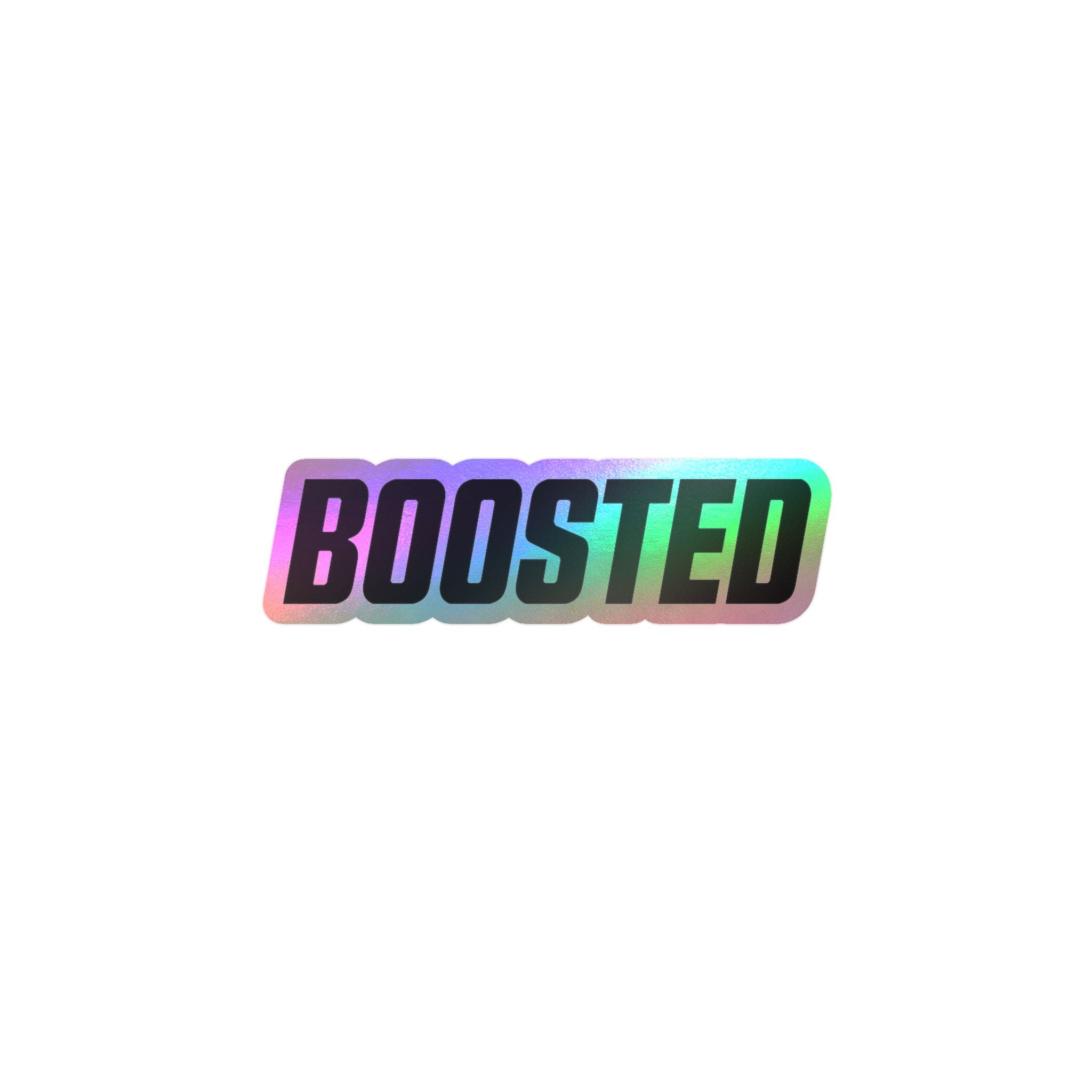 Boosted vinyl sticker for cars, laptops, toolboxes, and other smooth surfaces.