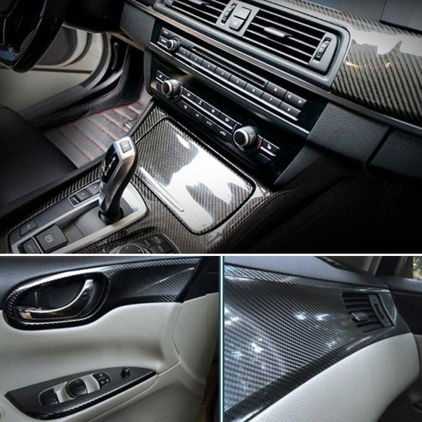 Glossy Black 5D Carbon Fiber Vinyl Wrap