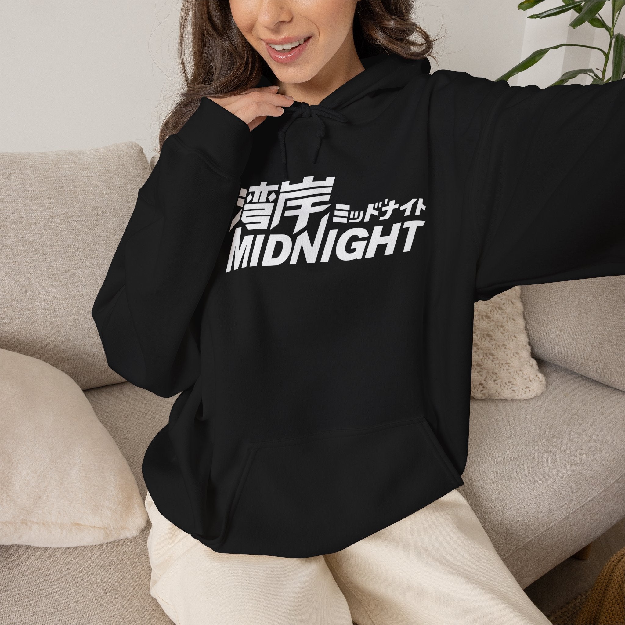 Midnight Kanji Hoodie | Japanese Retro Streetwear Pullover