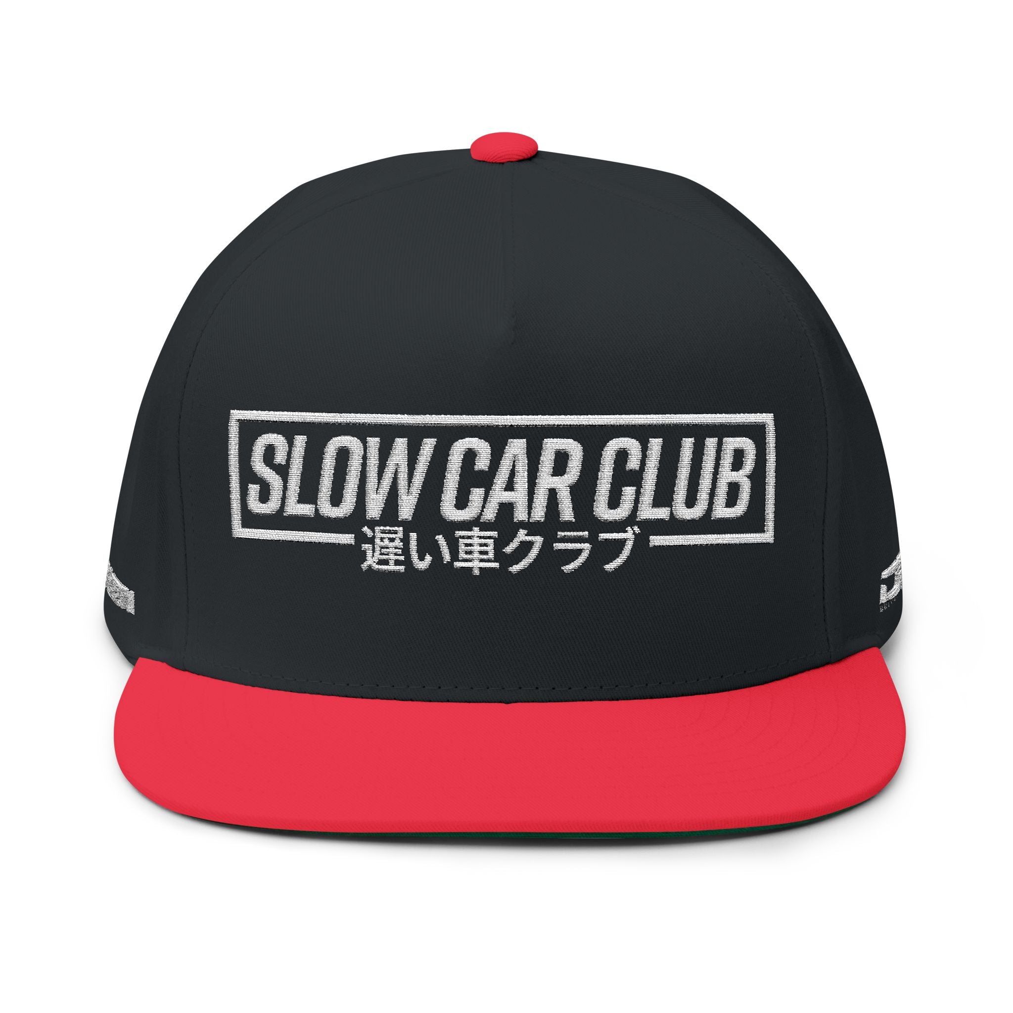 Slow Car Club Embroidered Flat Bill Cap | Japanese Streetwear Racing Hat