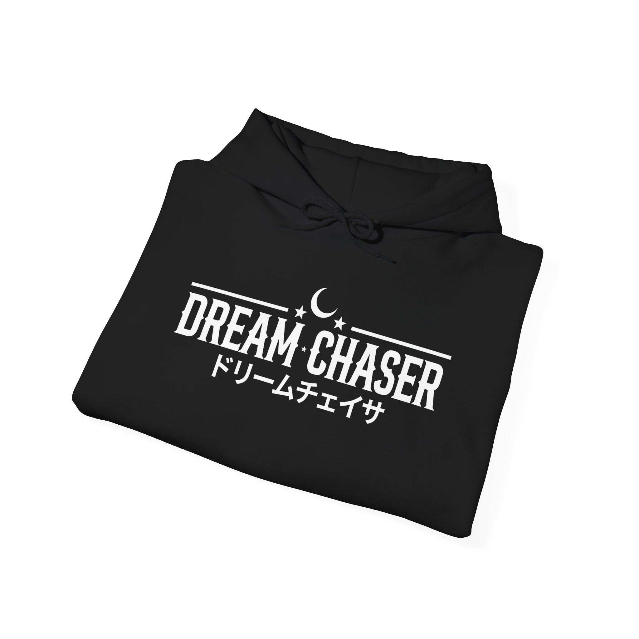 Dream Chaser Hoodie | Minimal Moon Graphic with Japanese Text
