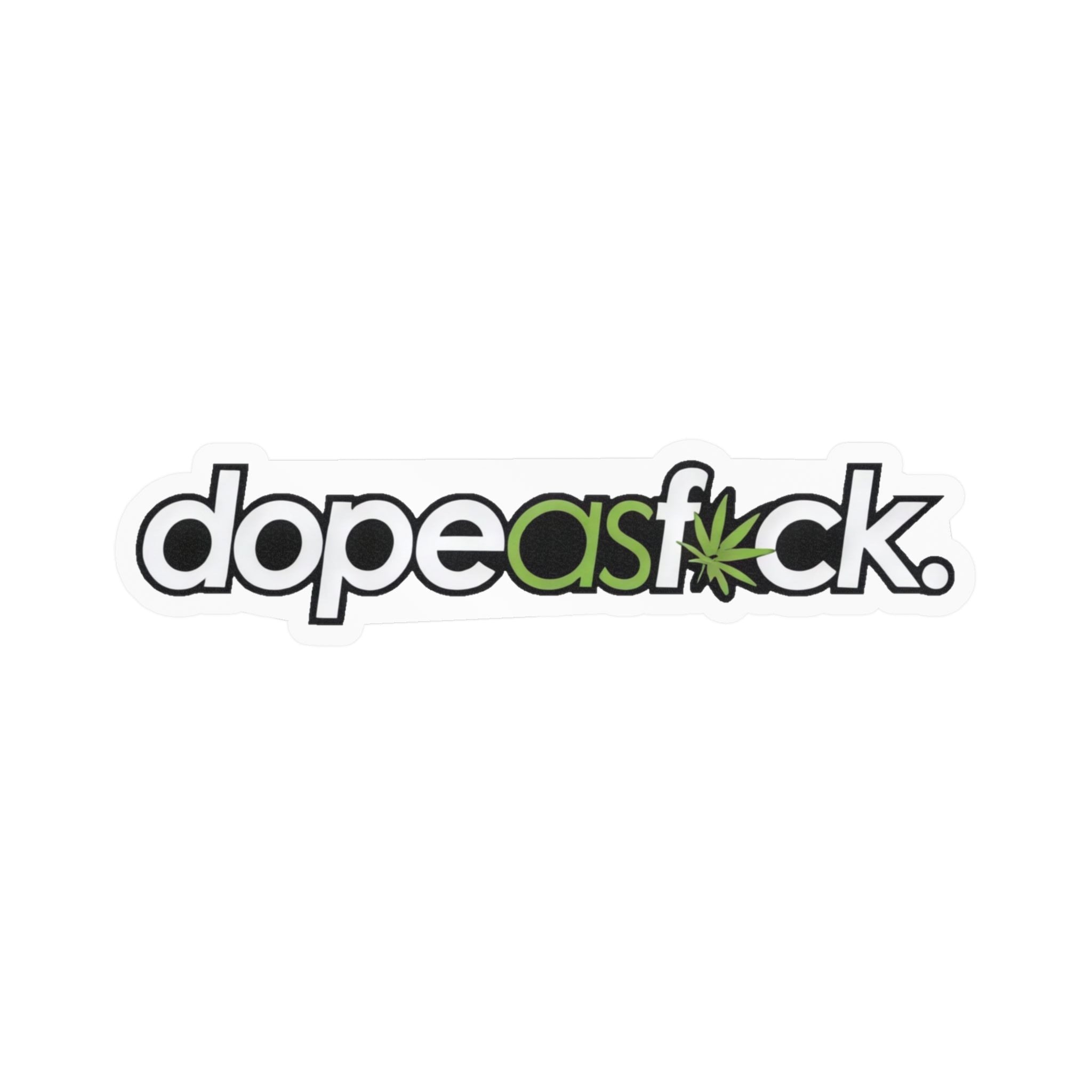 Dope As F*ck vinyl sticker featuring a bold minimalist streetwear logo for cars, laptops, water bottles, and more.